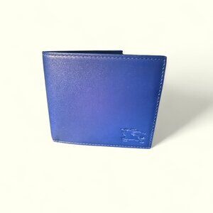 Mens Burberry Blue Bi-Fold Wallet With Coin Pocket - Brand New